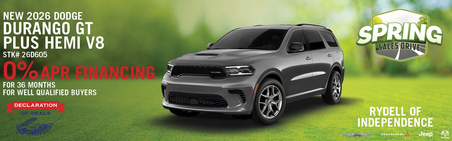 New 2026 Durango GT Hemi 0% for 36 Months