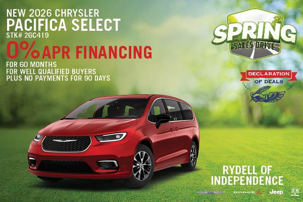 New 2026 Pacifica Select 0% For 60 Months