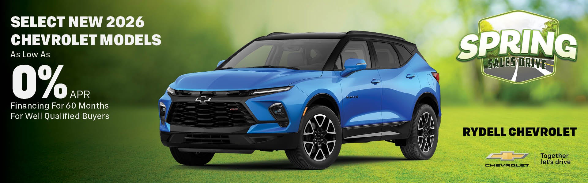 Select New 2026 Chevrolet Models As Low As 0% APR