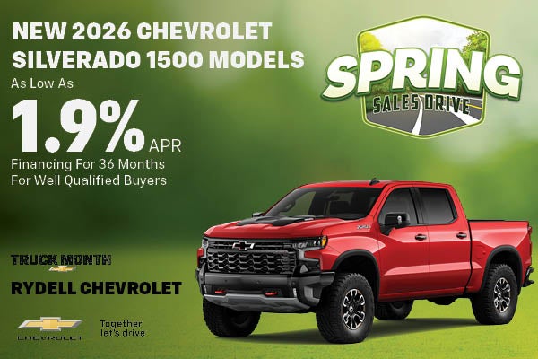 New 2026 Silverado 1500 Models As Low As 1.9% APR