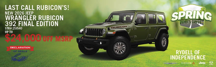 New 2026 Jeep Wrangler Rubicon 392 Final Edition