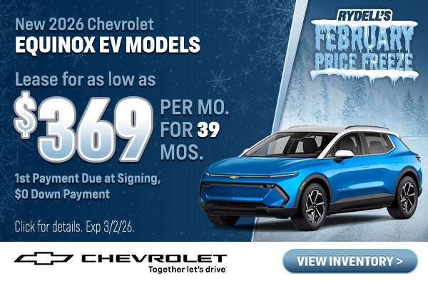 Equinox EV Models Lease for as low as $369 per month!